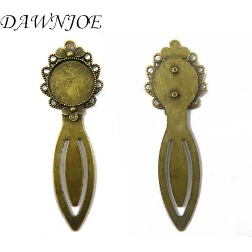 20mm Vintage Manual Handmade Bookmark Cabochon Tray Base Bookmark Blank Setting DIY Jewelry Making Bookmark Finding