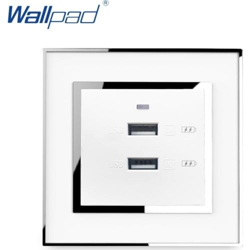 2 Usb Socket Port Charger 5V 2100mA Wallpad Wall Double USB IOS Android Pad Phone Fast Charging Power Outlet Acrylic Panel