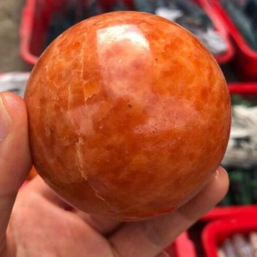 1pc 70-80mm Natural Red Sun Stone Quartz Crystal Sphere Ball Massage Crystal Ball Healing Natural Stones and Minerals