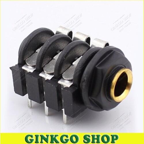 100pcs/lot 6.35MM 6.5MM Stereo Jack 6.35MM TRS Microphone Audio Female Connector Welding Type Free Shipping