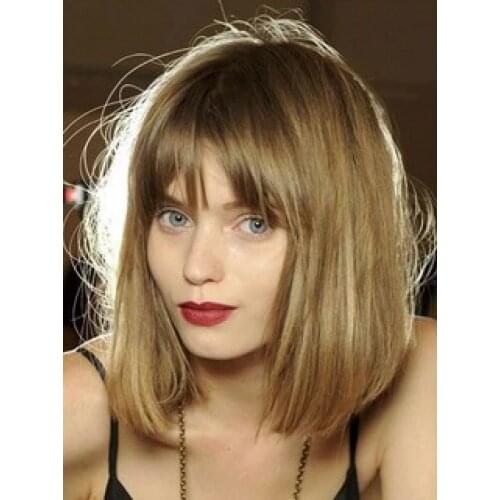 13 * 4 lace Front Wig100% Remy Human Hair With Medium Shoulder Silky Straight Ombre Women Wig