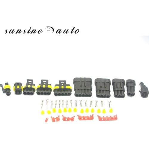 5 sets Kit 1P 2P 3P 4P 5P 6Pins Way AMP 1.5 Super seal Waterproof Electrical automotive Wire Connector Plug for car Motorcycle