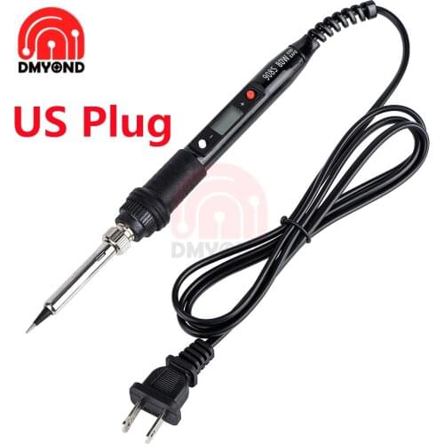 908S 80W Digital Electric Soldering Iron Kit Temperature Adjustable 220V 110V Welding Tool Ceramic Heater Soldering Tips Rework