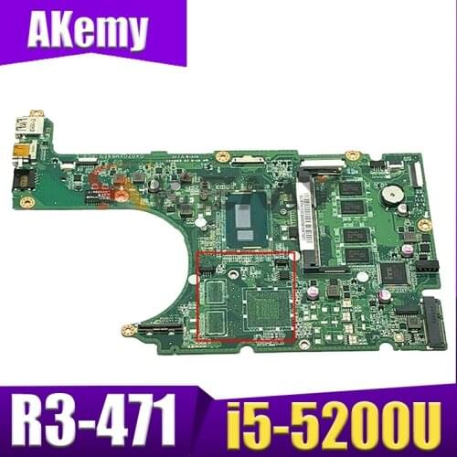 Akemy laptop Motherboard For ACER Aspire R3-471 i5-5200U Mainboard DA0ZQXMB8E0 SR23Y DDR3