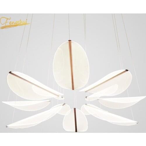 Nordic Acrylic LED Pendant Lamp Modern Minimalist Leaf Pendant Lights for Loft Cafe Living Room Hanging Lamp Interior Lighting