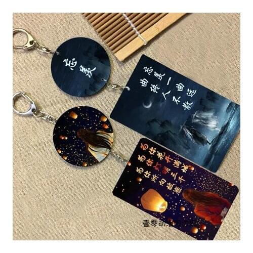 Anime Tian Guan Ci Fu Hua Cheng Xie Lian Cosplay Keychain Aclylic Keyring Scum Villain Self Saving System Pendant Xmas Gifts