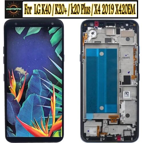 For LG K40 LMX420 LCD 5.7'' Touch Screen Digitizer Replacement With Frame For LG X4 2019 Touch Screen For lg K12 Plus LCD Screen