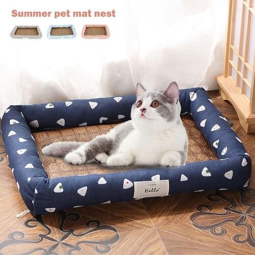 Breathable Dog Cooling Mat Summer Pet Self Cooling Pad Cool Blanket Cushion Washable Sleeping Kennel Mat with Anti-slip Bottom