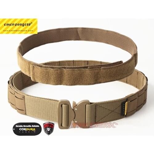 Emersongear LCS Combat 2 Inch Tactical Belt Quick Release Cobra Buckle Laser MOLLE Mens Belts Camo