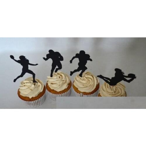Football game Silhouette Cupcake Toppers sports event Party Picks baby shower wedding birthday toothpicks decor