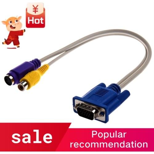Hot 3C-TV-out VGA to S-Video/RCA Cable Adapter