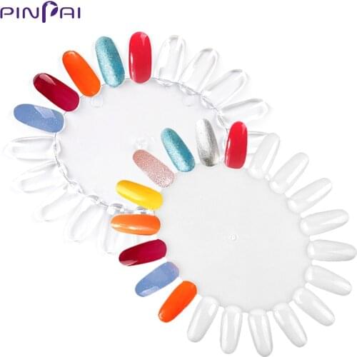 1 Pc False Nail Art Chart Tips Display Practice Wheel UV Gel Nail Polish Display Training Round Board Tool Acrylic Manicure Tool