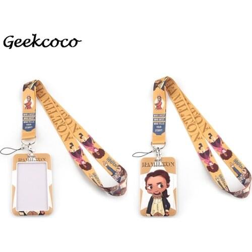 J1934 Cartoon Lanyard Keychain keys Badge ID Mobile Phone Rope Neck Straps With Card Holder Cover
