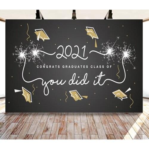Class of 2021 Graduation Ceremony Background Photo Backdrops Balloons Grad Prom Student Party Photography Background Studio