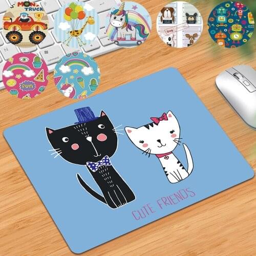 Mouse Pad Gaming Gamer Mouse Pad Cute Cartoon Pattern Series PU Leather Small Home Office Computer Portable Mouse Pad