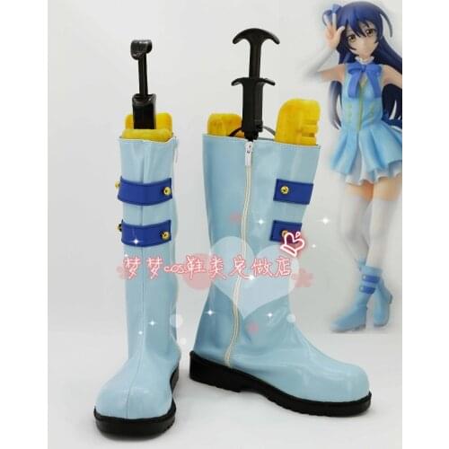 Love Live! Sonoda Umi Start dash Blue cos shoes Cosplay Shoes Halloween Anime Cosplay Boots Custom-made