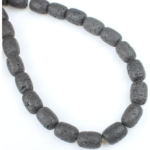 Popular 12x16mm Black Color Cylindrical Shape Natural Stone Semi-finished Product Of Bead Used To Make DIY Accessories Wholesale