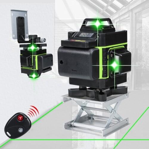12/16 Lines Laser Level 3D/4D Vertical Horizontal Lines Laser Leveling Device Green Power Lines Self-Leveling Laser Level 360