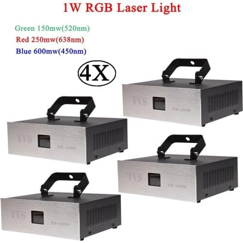4Pcs/Lot 2019 New Arrival 1W RGB Animation Laser Satge Light Programmable Projector Music Dj Light For Bar Disco Full Color Lamp