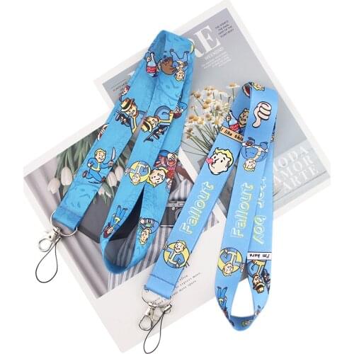 Ransitute R1320 Cartoon Fallout Man Key Chain Lanyard Gifts For Child Students Friends Phone USB Badge Holder Necklace