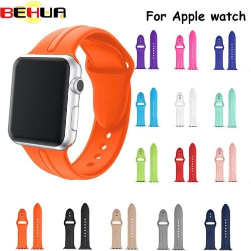 Soft Silicone Band for Apple Watch Belt 38mm 42mm Bracelet Replacement Wrist Sport Strap for iWatch Series 1 / 2/ 3 /4 Wristband