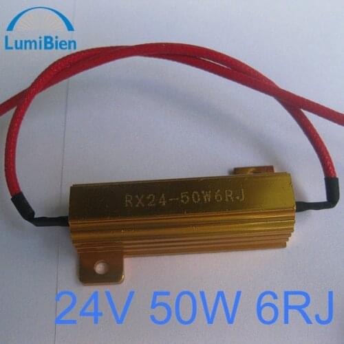 1pcs 12v 24v 50w 25w 6rj decoding resistor auto car truck brake light lamp LED flow direction error reporting stroboscopic fault