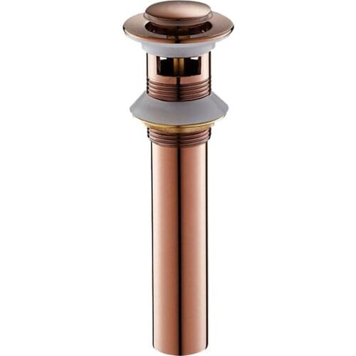 Luxury Rose Gold Brass Bathroom Lavatory Faucet Vessel Vanity Sink Pop Up Drain Stopper With Overflow Bathroom Accessories
