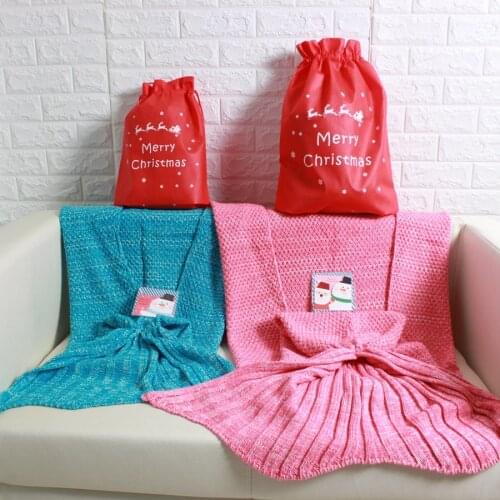Christmas gifts for woman children girls lady wife kids sisters crochet mermaid tail throw blanket
