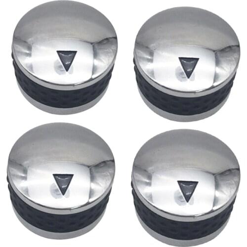4PCS Gas BBQ Grill Stove Control Knob Handle Metal with Chrome Plated Rotary Switch Gas Appliance Valve Temperature Knobs