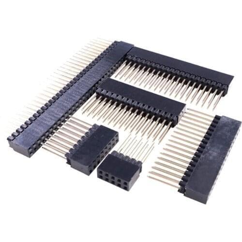 50 Pcs PC104 Header Female Pin 8 10 16 20 30 32 40 64 80 Socket 2.54 Pitch Length 12 MM Strip Dual Row Straight Stack Long Tail