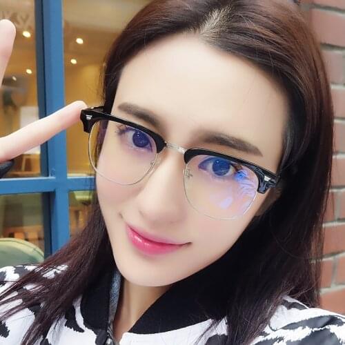 TR90 Anti Blue Ray Clear Lens Fake Glasses Male Protection Eyewear Titanium Frame Reading Computer Montura De Gafas Para Mujer