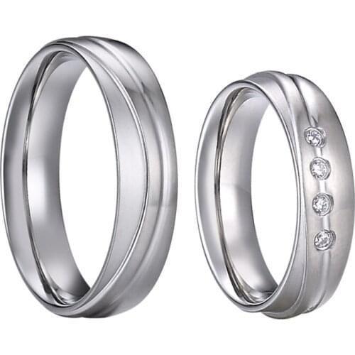 1 pair white gold color marriage wedding rings for couples lovers alliance men and women jewelry mutil layers finger ring