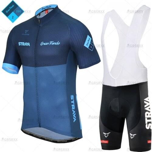 STRAVA Cycling Jersey Set 2021 Pro Bike Racing Uniform Summer Short Sleeve Premium Shirt 5D Padded MTB Mountain Bike Bib Tights