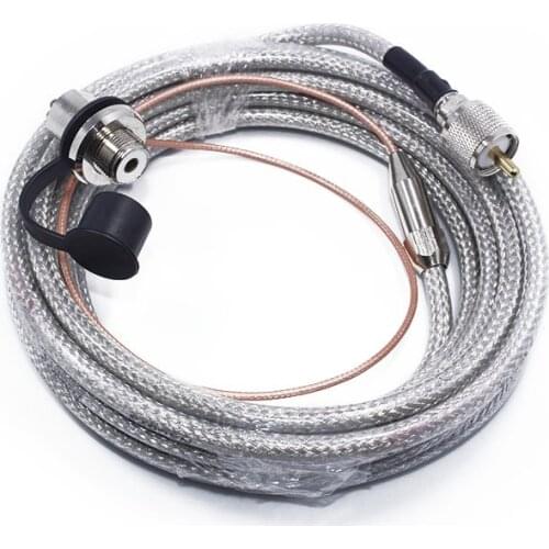 ABBREE SC-5MS Extension Coaxial Cable 5M Length Cable SO-239 PL-259 Antenna for Baofeng TYT QYT Yaesu Mobile Radio Accessories