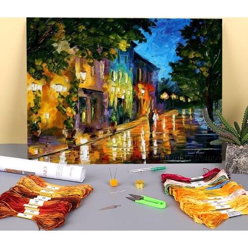 First Date Printed Canvas 11CT Cross Stitch Patterns Embroidery DMC Threads Handmade Hobby Sewing Needlework Package Adults