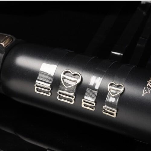 High Elastic Fashion Transparent Bra Strap with Button Adjustable Invisible Clear Crystal Underwear Shoulder Sash