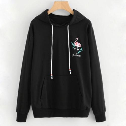 New Women Winter Autumn Flamingos Hoodie Sweatshirt Hooded Jumper Pullover Tops Coat