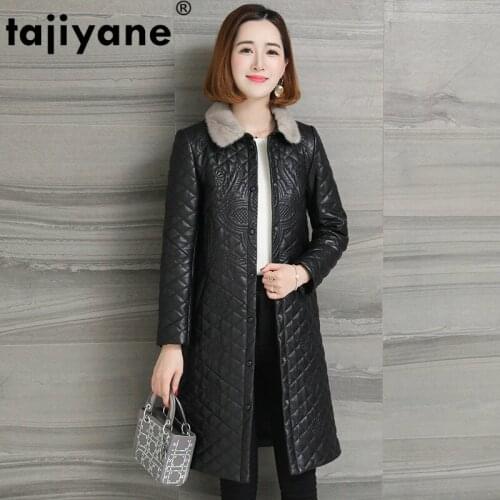 Mink Collar Fur Real Genuine Leather Jacket Women Clothes 2021 Sheepskin Coat Spring Autumn Korean Vintage Womens Coat ZT2376