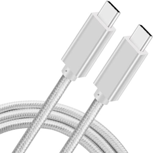 10Gbps data speed silver white USB 3.2 Gen 2 Type C to USB C 100W 5A PD fast charging cable