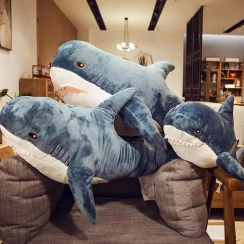 100/140CM Giant Size Plush Shark Skin Toys High Quality Semi-finished Product Simulation Shark Coat Pillow for Children Gifts