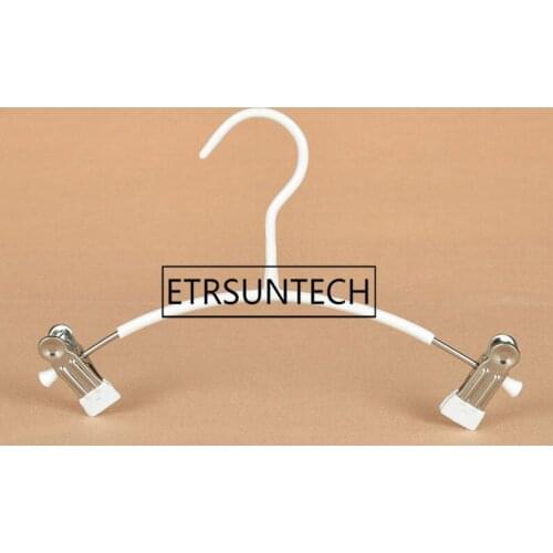100pcs Multifunction Metal Non-Slip Clothes Hanger White Adjustable Pants Skirt Trousers Hanger With Clip