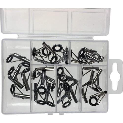30Pcs Fishing Rod Tips Repair Kit 3.0-4.5Mm Ceramic Ring Diy Eye Set Saltwater Freshwater Rod Rebuilding Sea Spinning