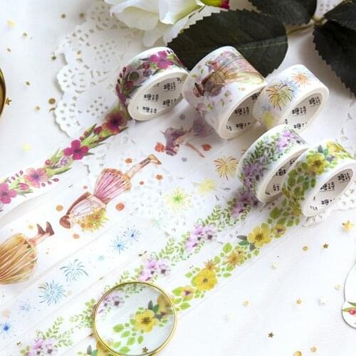 30pack Flower firework Japanese paper tape hand account decoration Decorative Washi Tape DIY Scrapbooking Sticker Label 5m