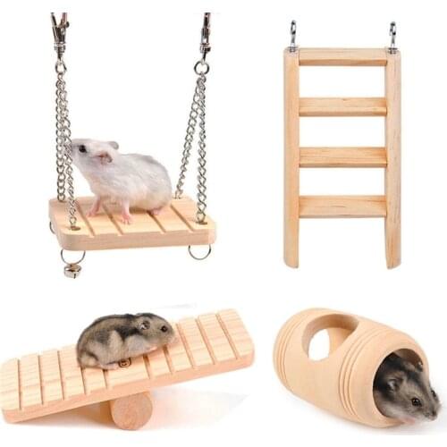 4 Type Pet Toy Hamster Toy Accessories, Anti-Slip Groove Design, Small Animals Squirrels Gerbils Mice Dwarfs Rats, Rest and Play
