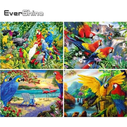 EverShine Diamond Painting Animal Beaded Needlework Diamond Embroidery Parrot Picture Of Rhinestones New Arrival Home Decor