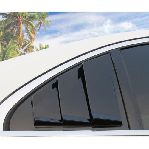 Car Accessories for Mercedes-Benz A-Class W176 2013-2018 ABS Glossy Black Rear Window Louvers Shutters Blinds Cover Trim 2pcs