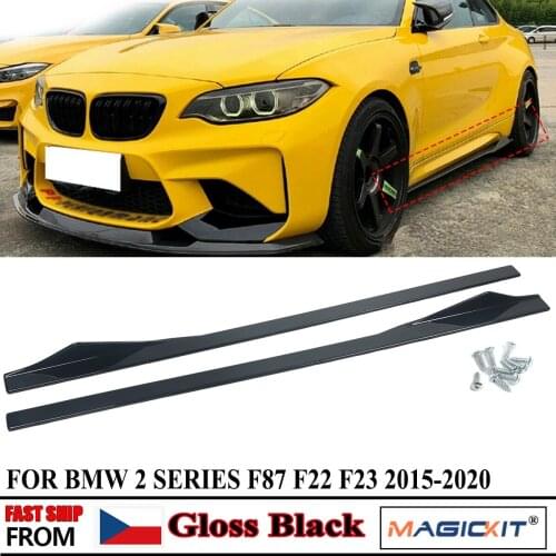 MagicKit GLOSS BLACK FOR BMW F22 F23 M PERFORMANCE STYLE SIDE SKIRT EXTENSION 13-18 BLADE