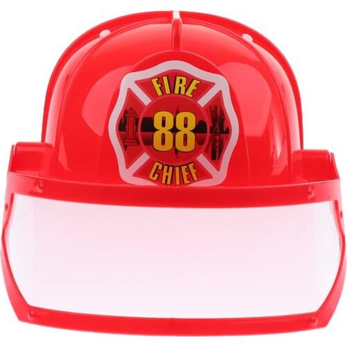 Kids Pretend Play Fireman Safety Helmet Firefighter Hat Costume Party Role Playing Toy –Red