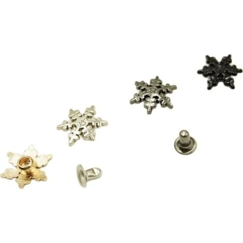 12mm Snowflake Garment Rivets Bracelet Cap Stud For Bag Hat Belt Leather Craft Shoe Jeans Chocker Wallet Jewelry Accessories