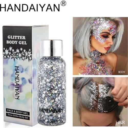 HANDAIYAN 8Colors Body Glitter Gel Festival Gitter Makeup for Eyes Lip Face Hair Shinny Sequins Cream Party Make Up Cosmetics